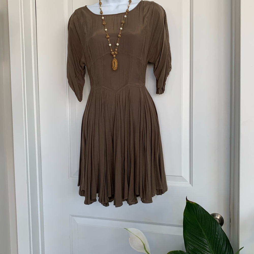 Mango midi dress khaki size 4